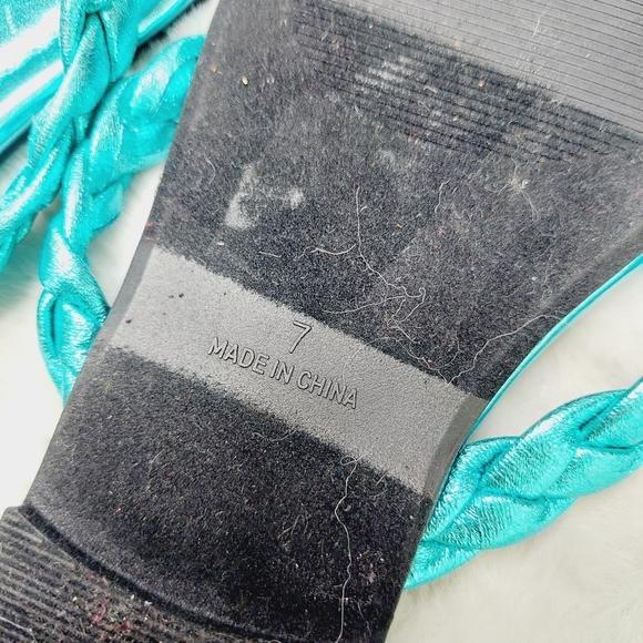 New Bundle of 3 Abound/J. Campbell Blue/Pink/Cream Metallic Braided Sandal S106 - Picture 10 of 12